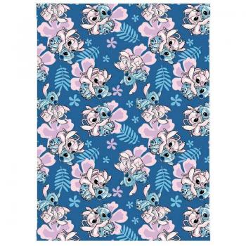 Manta Coralina Stitch Disney - Tamaño 110x150cm - 100% Poliéster