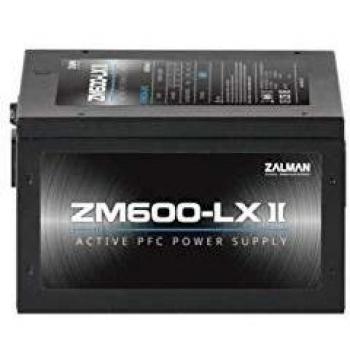 Zalman ZM600-LXII Fuente de Alimentación 600W ATX 20+4 pin Negro 85% Eficiencia RoHS