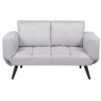Sofá cama 2 plazas gris claro Brekke con reposabrazos ajustables estilo minimalista
