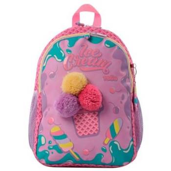 Mochila Infantil Totto Ice Pop M, Mediana, 14 L, 2 Compartimentos, 2 Bolsillos para Botella, Organizador Interno, Correas Acolchadas, Color Rosa