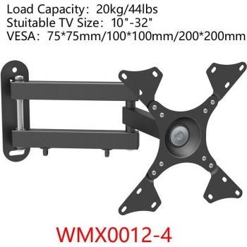 Soporte de pared para TV de movimiento completo, brazo articulado doble, inclinable y giratorio, compatible con pantallas LCD y LED de 10 a 70 pulgadas
