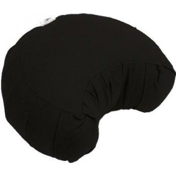 Tierra Zen Kapok ME030F meditación Cojín de Half Moon Negro algodón 33 x 27 cm