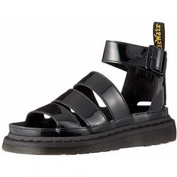 Dr. Martens Clarissa II Women's Black Patent Leather Flat Sandals