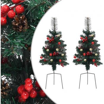 Árboles de Navidad Artificiales Camino Set de 2 PVC 76 cm