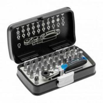 Kit de Puntas de Tornillo Högert Technik HT1R460 - Juego de Destornilladores con Carraca Reversible, 33 Piezas, Incluye Puntas de Destornillador