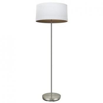 Pie de salón Tatiana 1xe27 Níquel/Blanco-Madera Oscura 162x40x40 cm