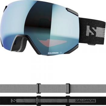 Salomon Radium Ml Gafas de Ventisca Negro - Máscara de Esquí con lente anti-vaho, protección UV, ajuste cómodo y diseño aerodinámico