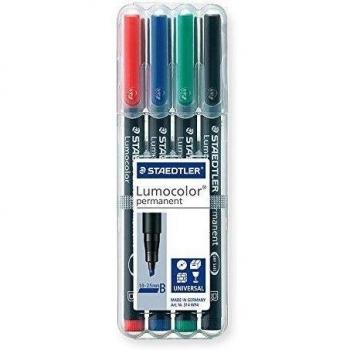 Staedtler Lumocolor Permanent 314 WP4 - Rotulador permanente punta biselada
