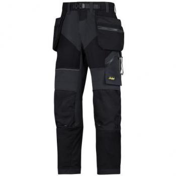 Snickers Workwear Pantalones de Trabajo FlexiWork+ para Hombre, pierna 32 plg, Negro, Poliéster, 31 plg (76 cm)