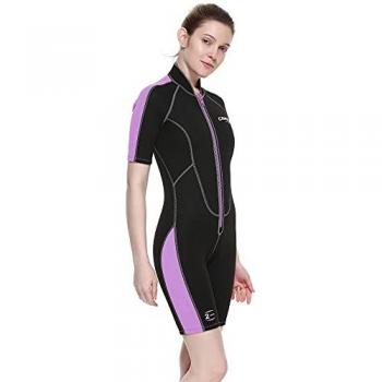 Cressi Lido Traje Corto Monoshort para Mujer 2mm Negro/Lila Talla L/4