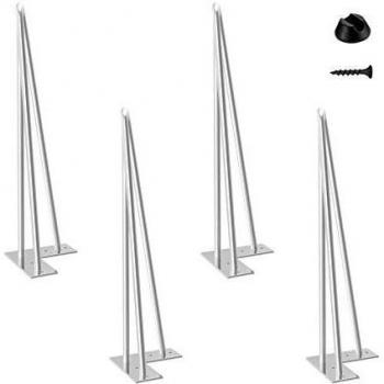 4 Patas Mesa Patas Hairpin Patas a Horquilla Para Mesa de Acero Patas Muebles Robustas Con Tornillos y Bases Protectoras