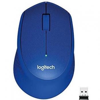 Logitech M330 SILENT PLUS Wireless Mouse, 2.4GHz with USB Nano Receiver, 1000 DPI Optical Tracking, 2-year Battery Life, Compatible with PC, Mac, Laptop, Chromebook - Blue