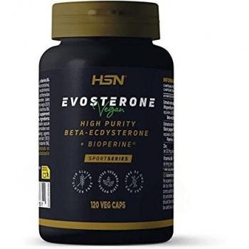 Evosterone de HSN | Ecdisterona Pureza Asegurada 95% | Alta Concentración Beta Ecdysterone | Con Zinc + Vitamina B6 + 100% Piperina | No-GMO, Vegano, Sin Gluten, Sin Lactosa | 120 Cápsulas Vegetales