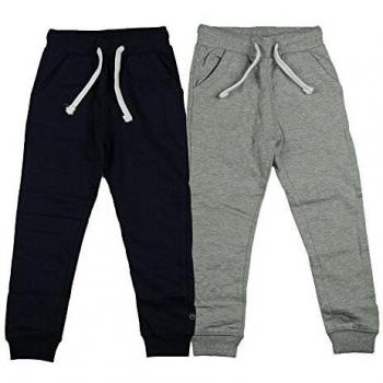 Pantalones Básicos Minymo 2 Pack para Niños, Sudadera, Color Azul Marino y Gris, Talla 116 cm (6 años)