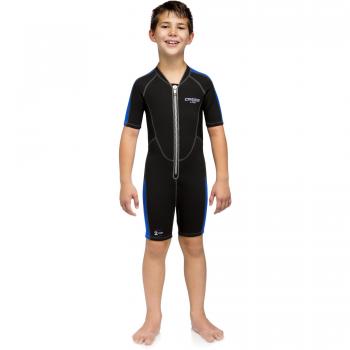 Cressi Lido Traje Monoshort, Junior Unisex, Negro/Azul, XS/6-7 años