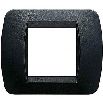 Placa Bticino Living International 2 Módulos Acero Oscuro L4802PA