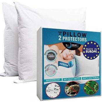 Dreamzie Juego de 2 Fundas de Almohada Impermeables