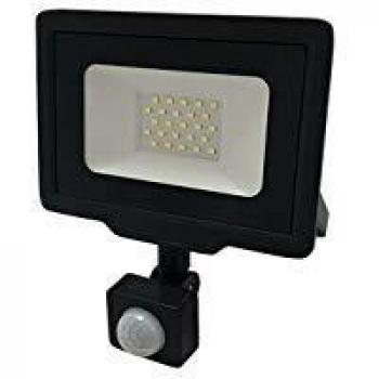Foco LED 20W con Sensor, 2700K, IP65, Negro