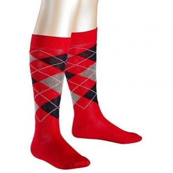 FALKE Classic Argyle-Calcetines altos Niñas,  
 rojo