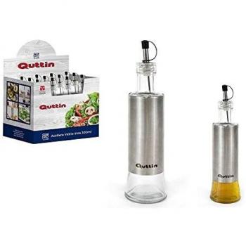 Aceitera de Vidrio y Acero Inoxidable Quttin (300 Ml)