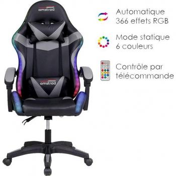 Silla Gaming AMSTRAD AMS 800/900 con Iluminación LED y Control Remoto