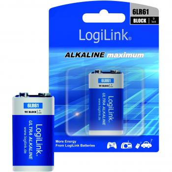 Batería Alcalina Ultra Power 9V (6LR61, 480 mAh, Blister de 1)