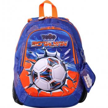 Mochila infantil mediana TOTTO Soccer Win-7J8M con compartimento principal amplio, diseño deportivo, correas ajustables, material resistente al agua y estampado de fútbol