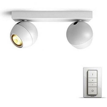 Philips Hue – Lámpara inteligente, Hue Buckram, Barra LED Inteligente, Luz Blanca de Cálida a Fría, Compatible con Alexa y Google Home, Color Blanco