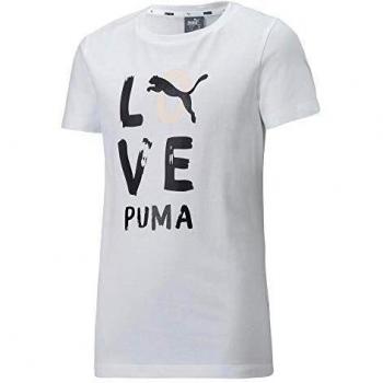 PUMA Alpha tee G Camiseta de Manga Corta, Niñas, White, 10