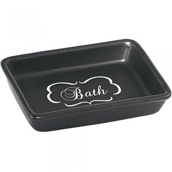 Gedy Jabonera de Sobremesa En Cerámica, Negro, 12.8 x 8.3 x 2.5 cm