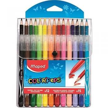 Maped Jungle - Set con 12 rotuladores y 15 lápices de colores