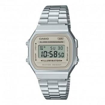 Reloj CASIO A168WA-8AYES Resistente Al Agua con Alarma Diaria y Correa de Acero Inoxidable