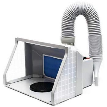 Cabina de pintura con extractor de 9m³/min, iluminación LED y ventilador doble regulable