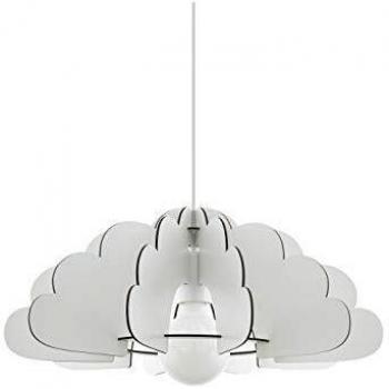Lámpara Colgante Infantil Eglo Chieti Blanca con 1 Bombilla E27, Redonda de Acero, 60W, Ø490mm