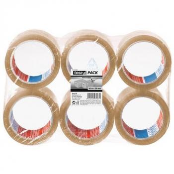 Tesa Set of 6 Adhesive Packing Tape 66 m x 50 mm Clear