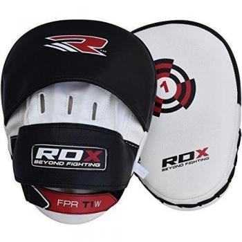 RDX Manoplas de Boxeo Muay Thai MMA Entrenamiento Paos, Maya Hide Cuero Curvadas Boxing Pads, Gancho Y Jab Patada Almohadilla para Kick Boxing Sparring Artes Marciales Taekwondo Judo Karate Training