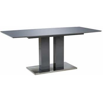 vidaXL Mesa de Comedor MDF Centro Mobiliario Salón Sala de Estar Decoración de Muebles Casa Hogar Bar Oficina Despacho 180x90x76 cm Gris Brillante