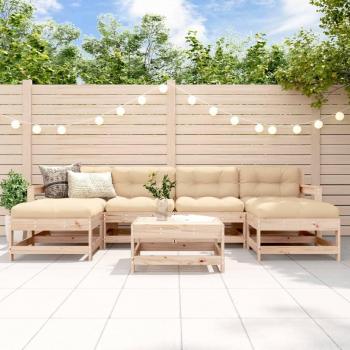 7-Piece Solid Pine Garden Lounge Set