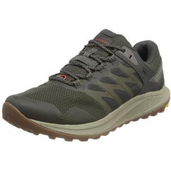 Merrell Nova 3 GTX - Zapatillas de trail running de hombre, características: impermeables GORE-TEX, suela con buen agarre, diseño ligero y transpirable, color verde oscuro, talla 46 EU