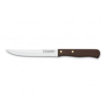3 Claveles Cuchillo Carne de 13 cm, Acero Inoxidable, Marrón, 21.2x1x0.30000000000000004 cm