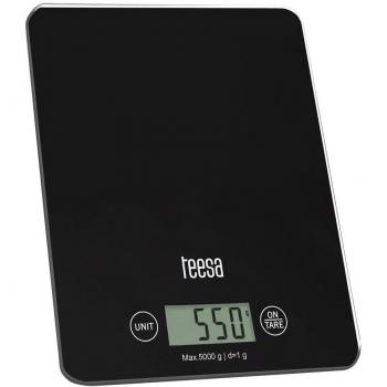 Teesa tsa0804 Báscula de cocina digital con gran pantalla LCD, 4 G/5 kg, Color negro