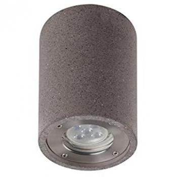 Plafón de exterior LEVI en hormigón gris oscuro, foco redondo, 1 x GU10 (máx. 12 w), IP65, 2 años de garantía