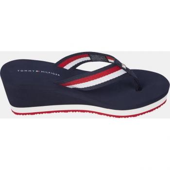 Chancla Cuña Tommy Hilfiger Corporate Wedge Blue White Red 38