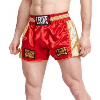 Pantalón de Muay Thai KHAO LAK AB876 Leone1947 Khao Lak Thaibox Trunks Rojo L Hombre, material resistente, diseño de corte amplio, cintura elástica con cordón ajustable, estampado gráfico en