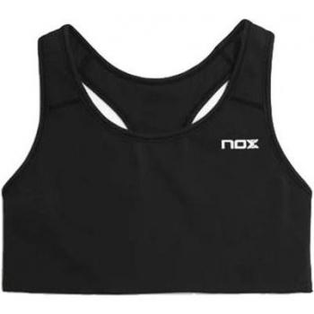Sujetador deportivo Nox Pro negro para mujer, diseñado específicamente para pádel, con soporte optimizado, tejido transpirable, ajuste cómodo y estilo elegante