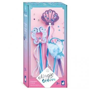 Magic Ocean - Set de 3 varitas mágicas para crear con cintas, perlas y lentejuelas - A partir de 3 años