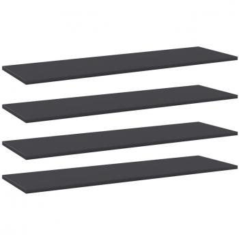 Engineered Wood Bookshelf Boards Set of 4 - Grey 100x30x1.5 cm