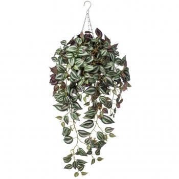 Emerald Tradescantia Purpúrea Artificial con Maceta 70cm Decoración Casa Patio