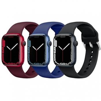 Supore Apple Watch Correa, Compatible con Apple Watch 38mm 42mm 40mm 44mm 41mm 45mm Correas, Correa de Silicona Suave de Deportiva Repuesto Compatible con Apple Watch SE / iWatch Serie 7 6 5 4 3 2 1