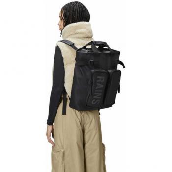 Mochila Tote Rains Texel - Impermeable, Unisex, Color Negro, Tamaño Único